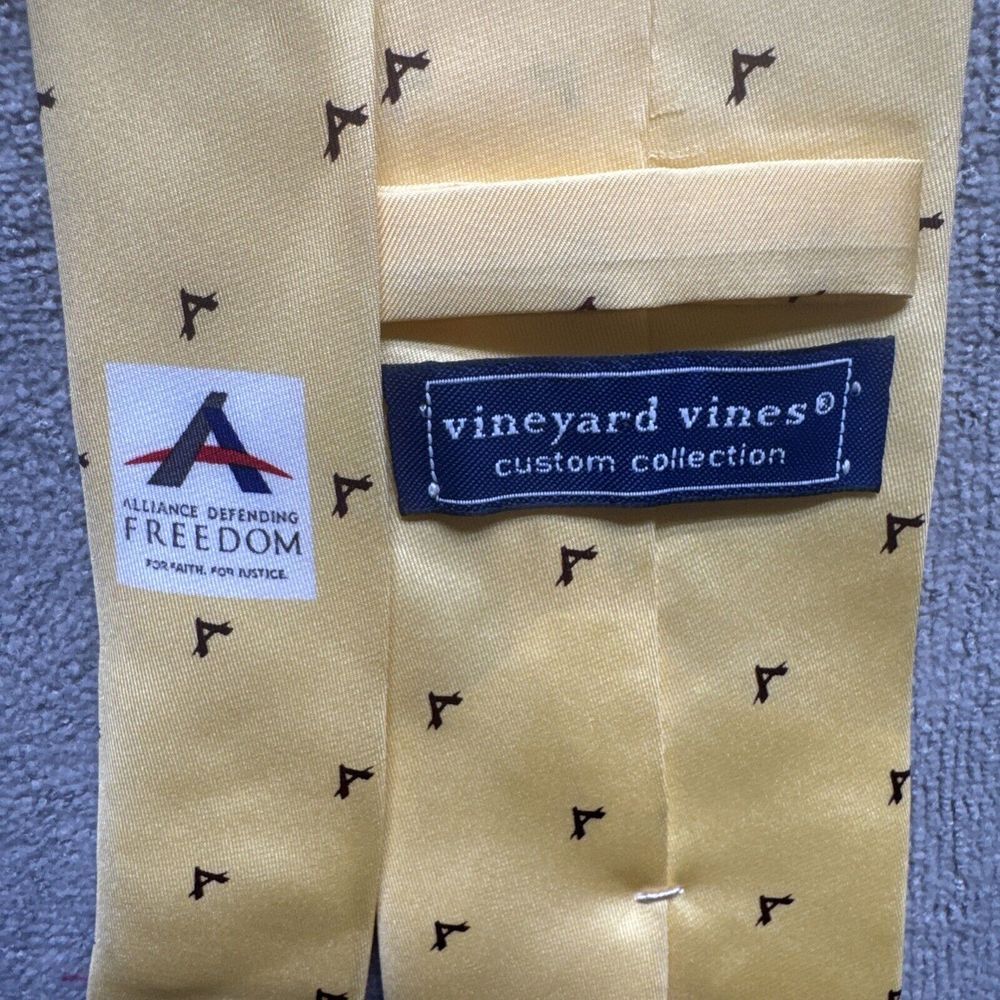 Vineyard Vines Tie Yellow Custom Collection Alliance Defending Freedom
